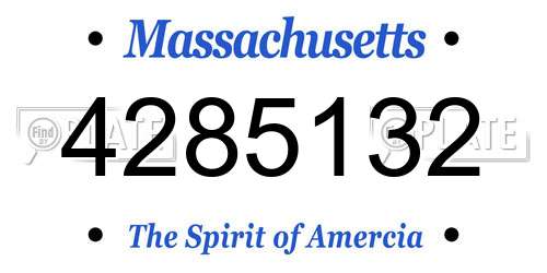 4285132 Massachusetts License Plate