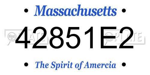 42851E2 Massachusetts License Plate