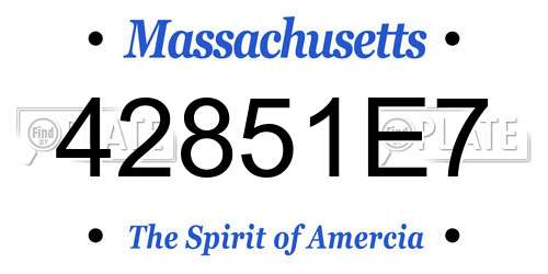 42851E7 Massachusetts License Plate