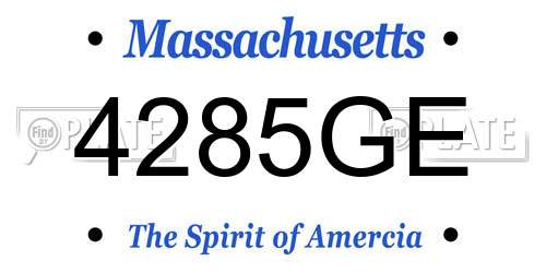 4285GE Massachusetts License Plate