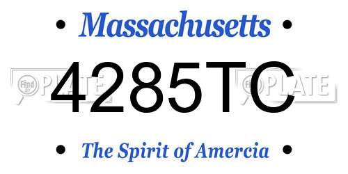 4285TC Massachusetts License Plate