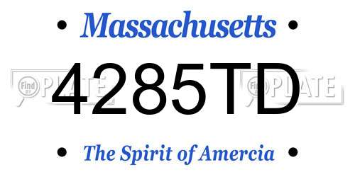 4285TD Massachusetts License Plate