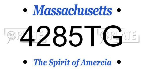 4285TG Massachusetts License Plate