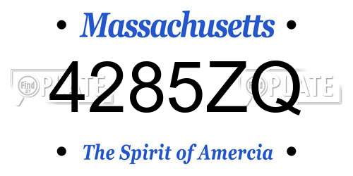 4285ZQ Massachusetts License Plate