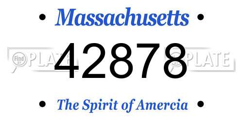 42878 Massachusetts License Plate