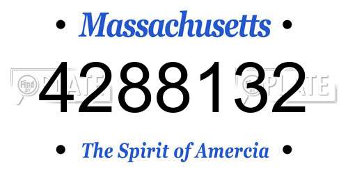 4288132 Massachusetts License Plate