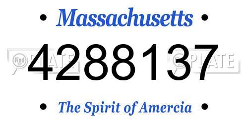 4288137 Massachusetts License Plate