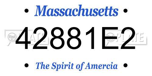 42881E2 Massachusetts License Plate