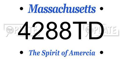 4288TD Massachusetts License Plate