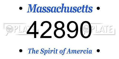42890 Massachusetts License Plate