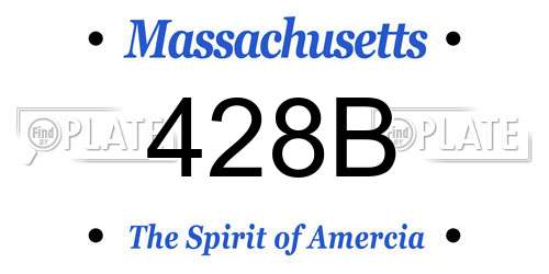 428B Massachusetts License Plate