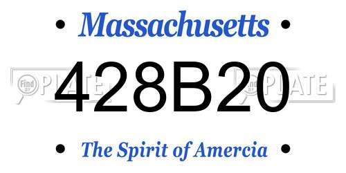 428B20 Massachusetts License Plate