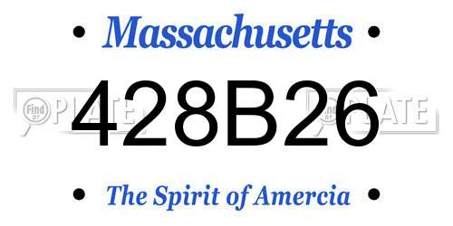 428B26 Massachusetts License Plate
