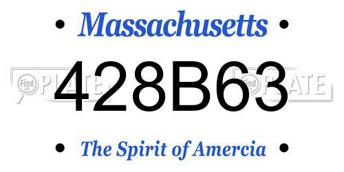 428B63 Massachusetts License Plate
