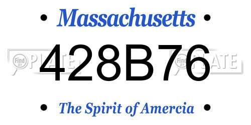 428B76 Massachusetts License Plate