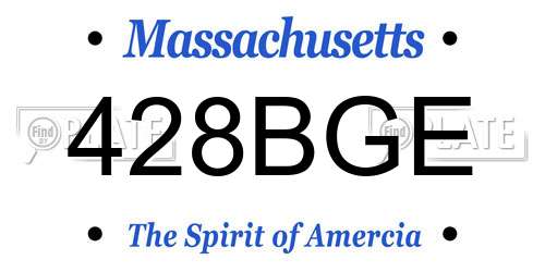 428BGE Massachusetts License Plate
