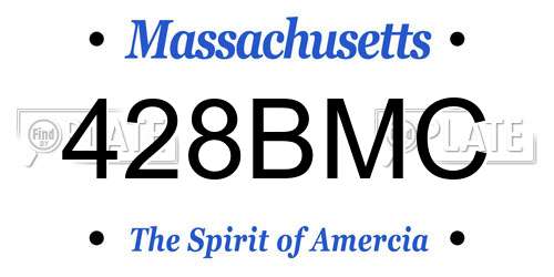 428BMC Massachusetts License Plate