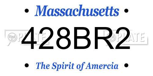 428BR2 Massachusetts License Plate