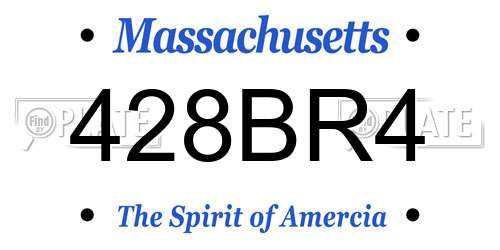 428BR4 Massachusetts License Plate