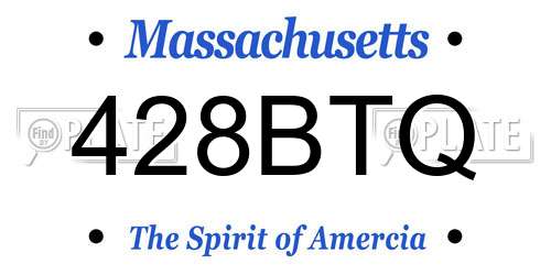 428BTQ Massachusetts License Plate