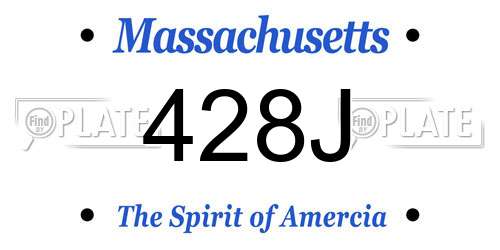 428J Massachusetts License Plate