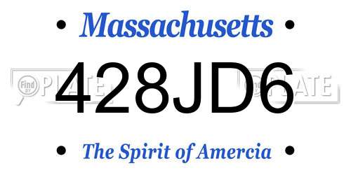 428JD6 Massachusetts License Plate