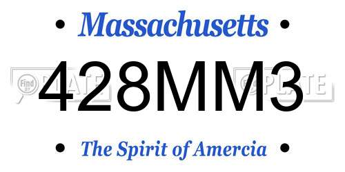 428MM3 Massachusetts License Plate