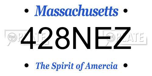 428NEZ Massachusetts License Plate