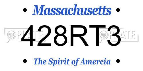 428RT3 Massachusetts License Plate