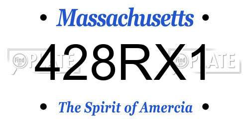 428RX1 Massachusetts License Plate