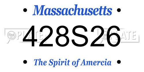 428S26 Massachusetts License Plate