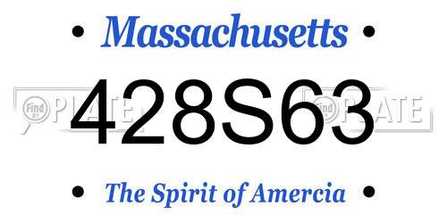 428S63 Massachusetts License Plate