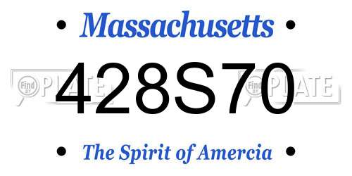 428S70 Massachusetts License Plate