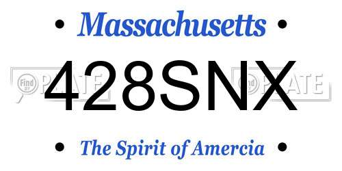 428SNX Massachusetts License Plate