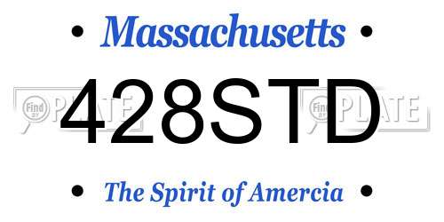 428STD Massachusetts License Plate