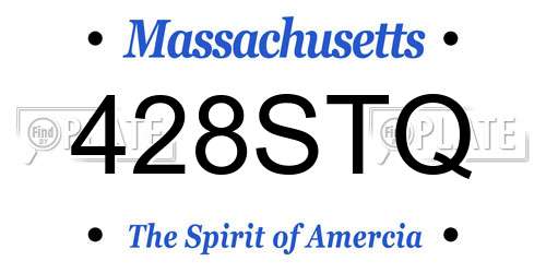 428STQ Massachusetts License Plate