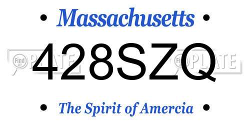 428SZQ Massachusetts License Plate