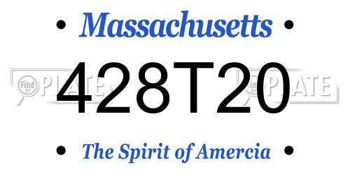 428T20 Massachusetts License Plate