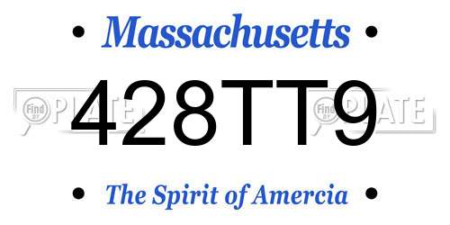 428TT9 Massachusetts License Plate