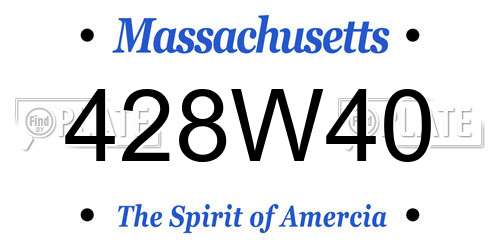 428W40 Massachusetts License Plate