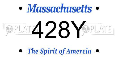 428Y Massachusetts License Plate