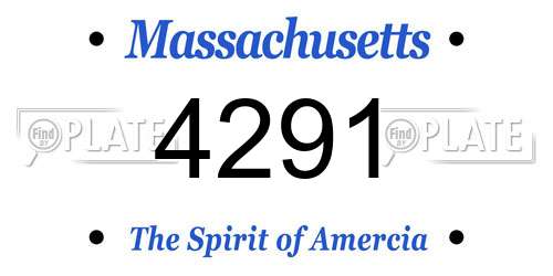4291 Massachusetts License Plate