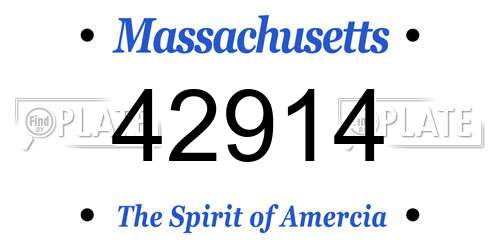 42914 Massachusetts License Plate