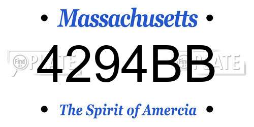 4294BB Massachusetts License Plate