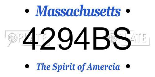 4294BS Massachusetts License Plate