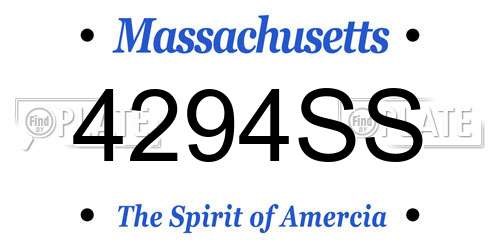 4294SS Massachusetts License Plate