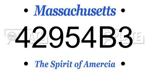 42954B3 Massachusetts License Plate