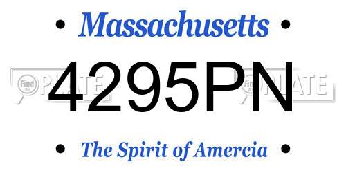 4295PN Massachusetts License Plate