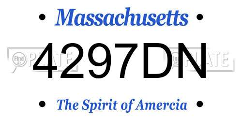 4297DN Massachusetts License Plate
