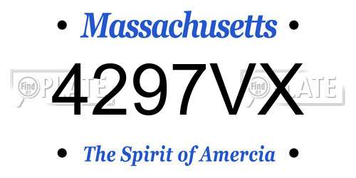 4297VX Massachusetts License Plate